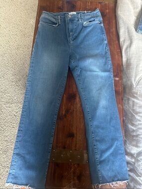 Frame Denim Le High Straight Jeans in Medium Blue Wash